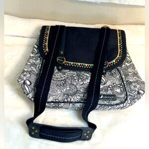Sakroots Convertible Backpack Bag Black & White Paisley Birdie BRAND NEW w/o Tag